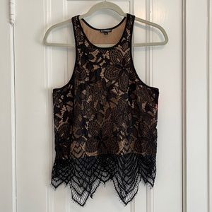 EXPRESS black lace top with nude lining (medium)